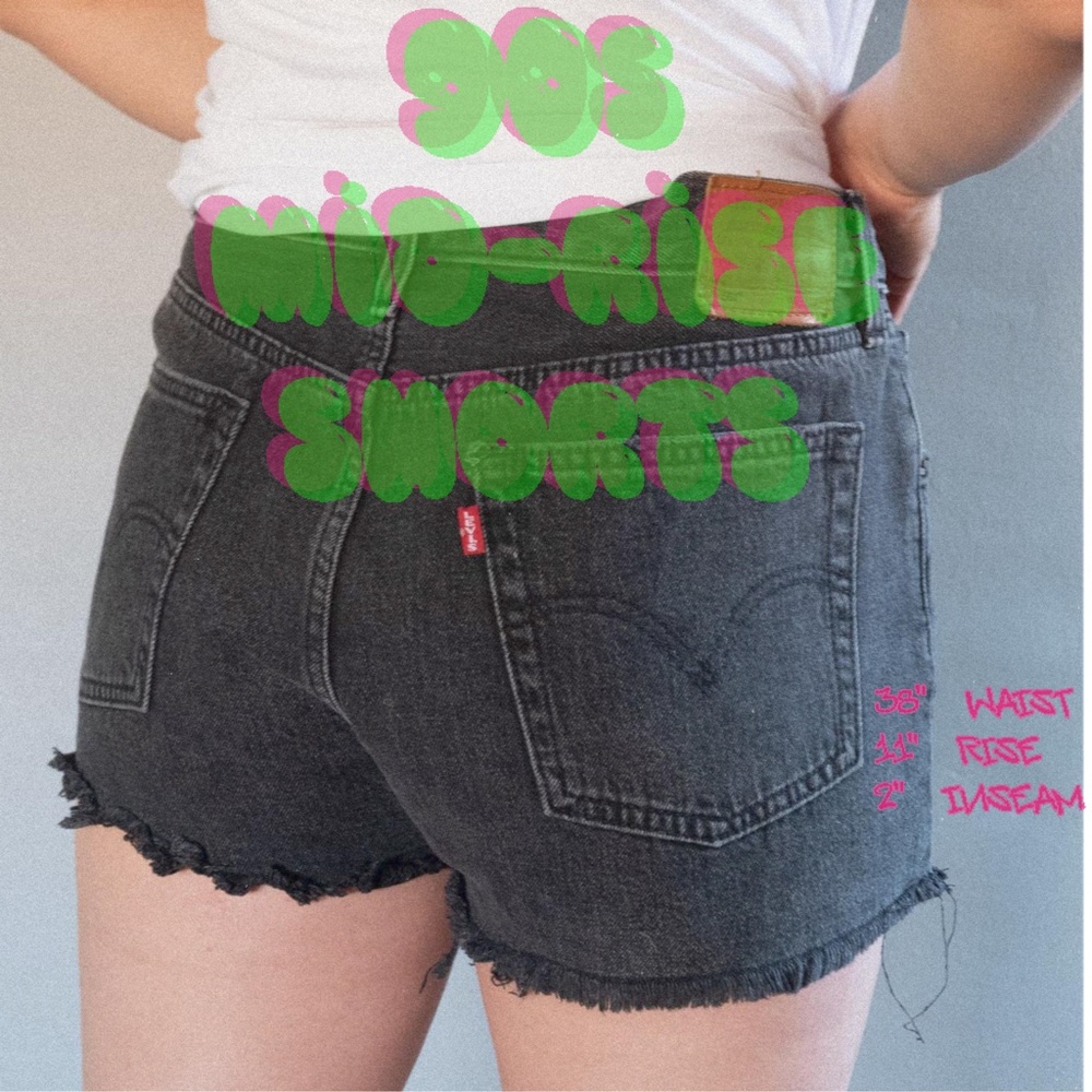 Grey Dark Wash Levi's 501 Shorts